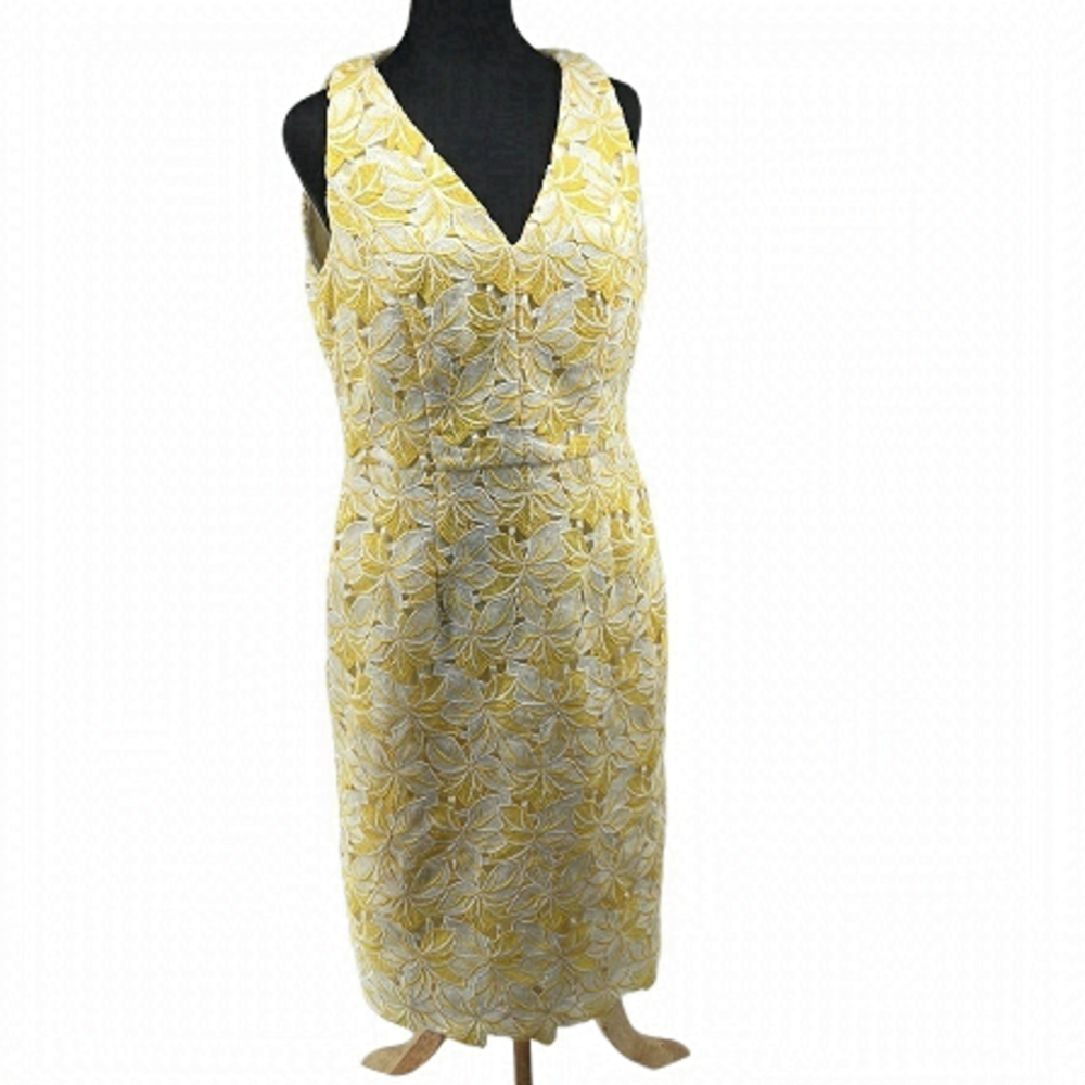 White House black market floral spring v neck dress casual career Easter sz 8